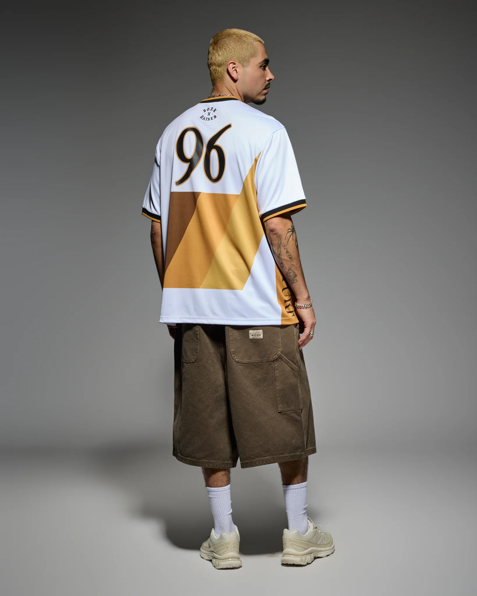 CREST SOCCER JERSEY: WHITE / GOLD - Image 5