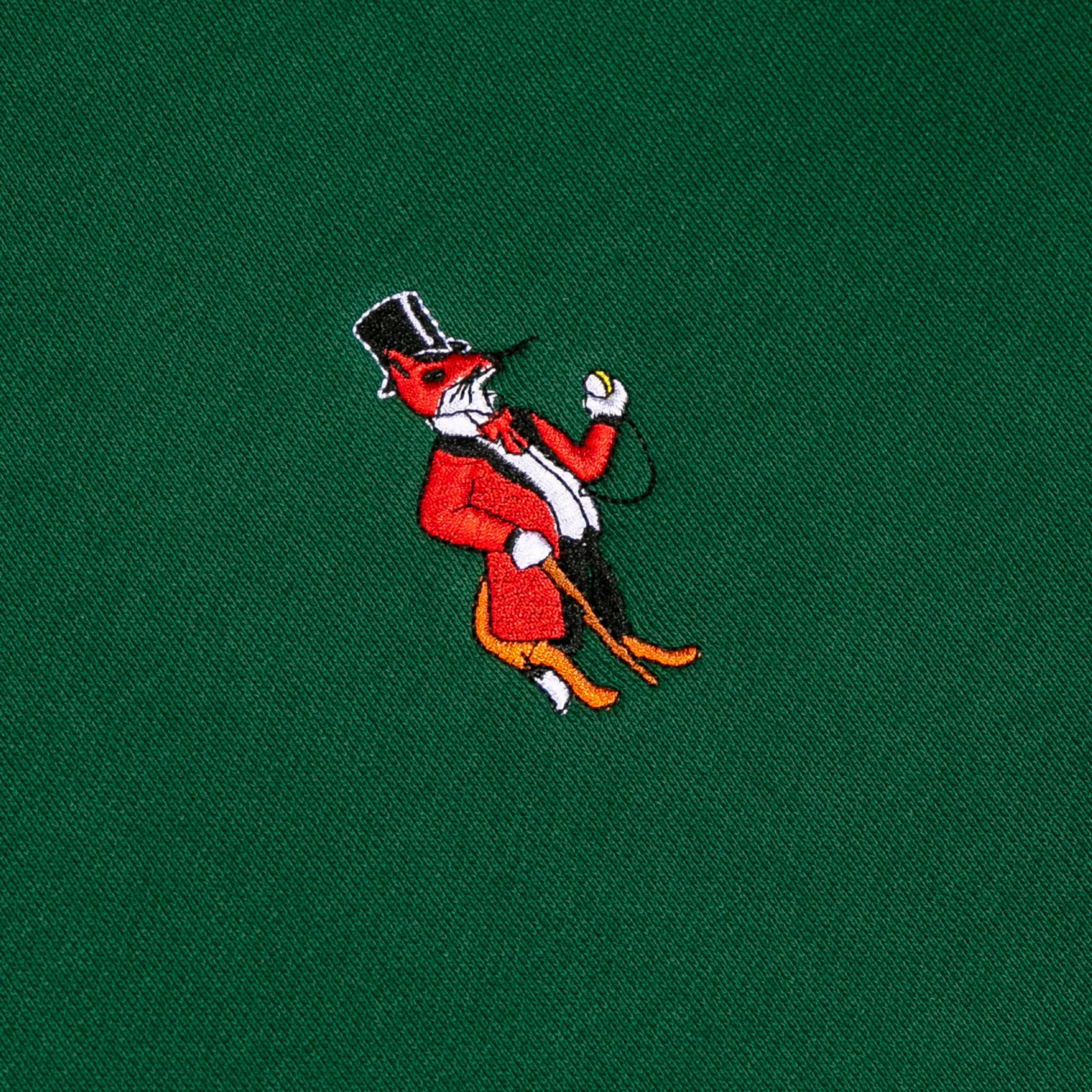 EMBROIDERED SNOOTY ROCKER CREWNECK: HUNTER GREEN - Image 3