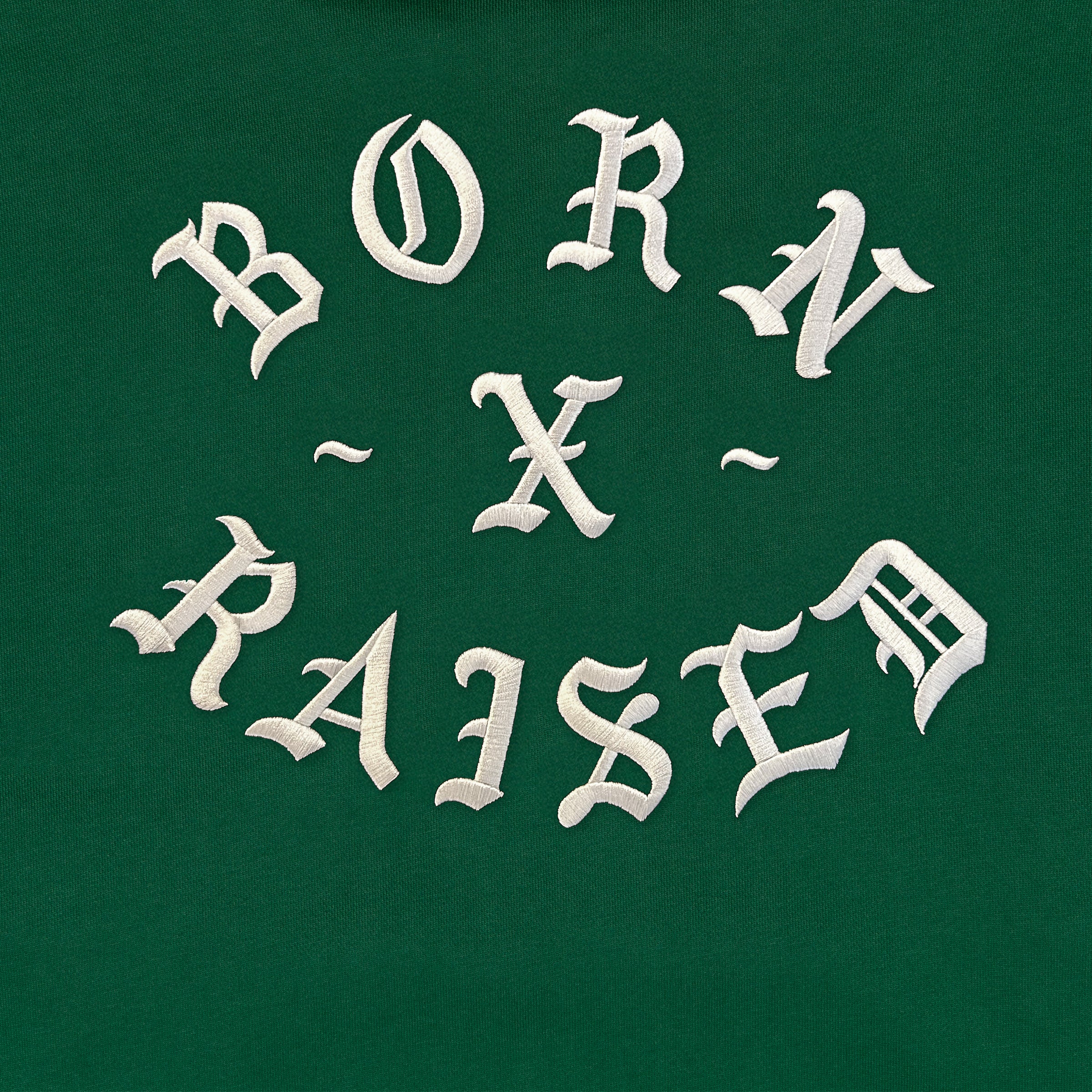 EMBROIDERED SNOOTY ROCKER CREWNECK: HUNTER GREEN - Image 4