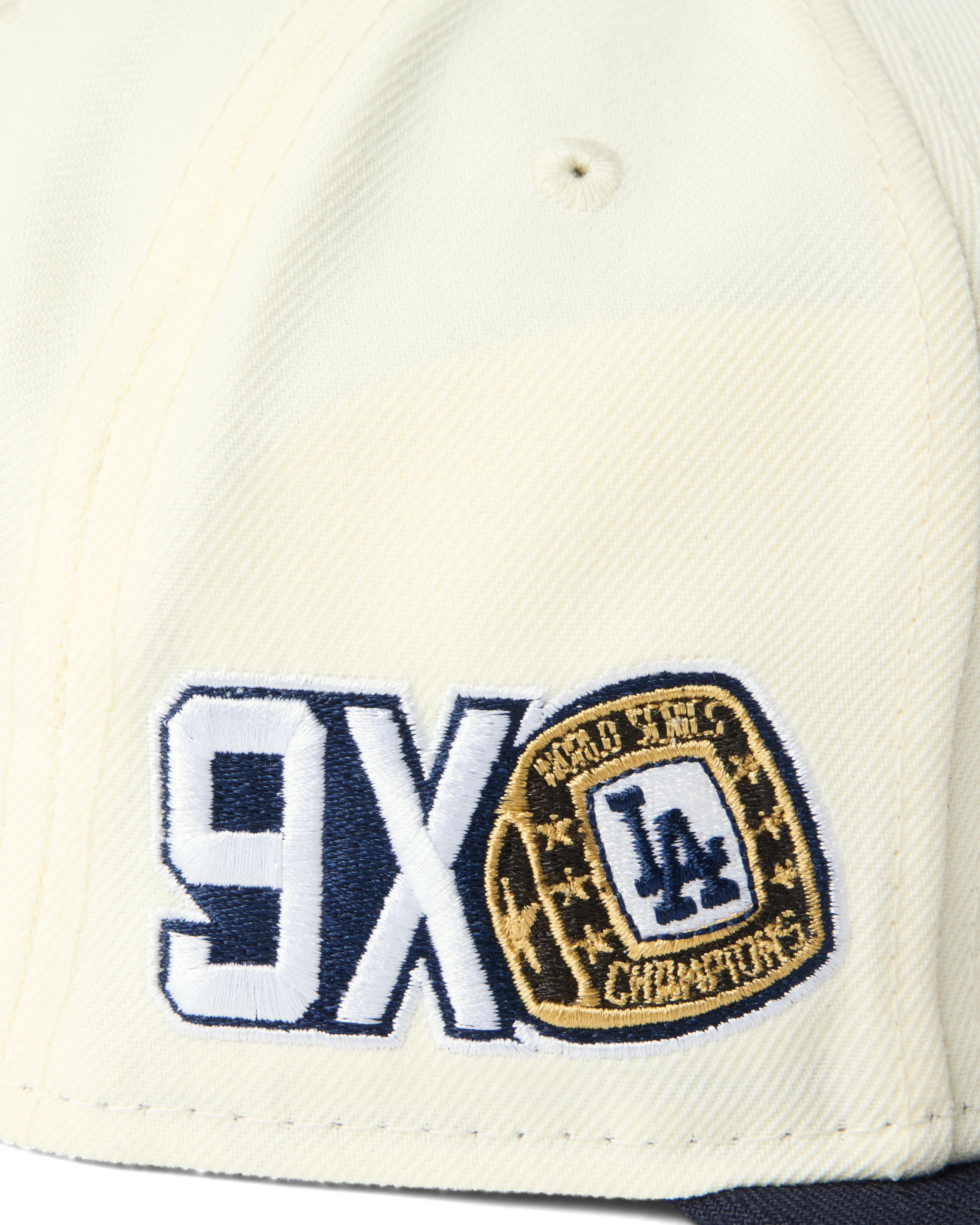 NEW ERA BORN X RAISED + DODGERS 9X CHAMPS FITTED: CREAM / NAVY - Image 5