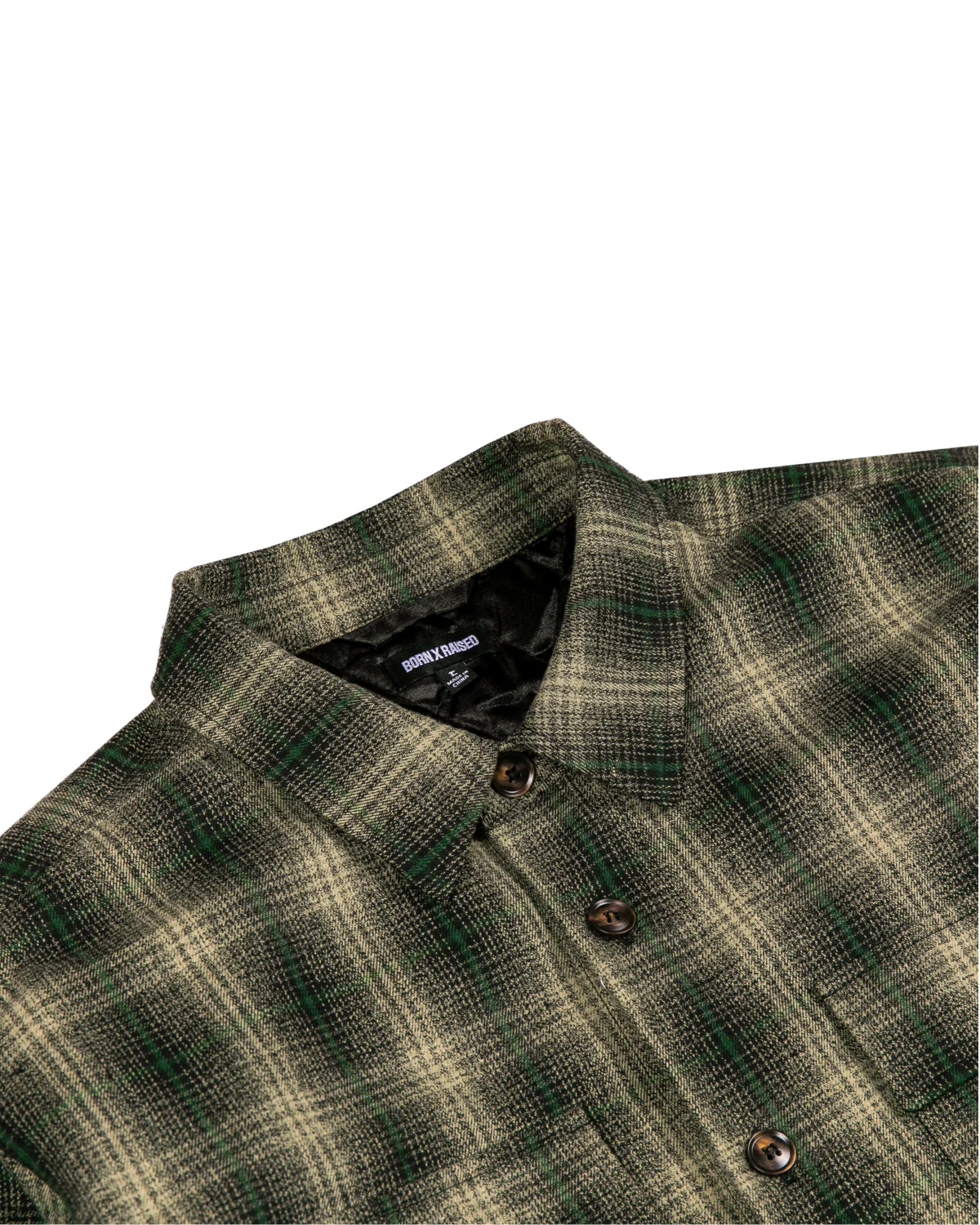 OVERSIZED FLANNEL SHIRT JACKET: GREEN / BLACK - Image 3