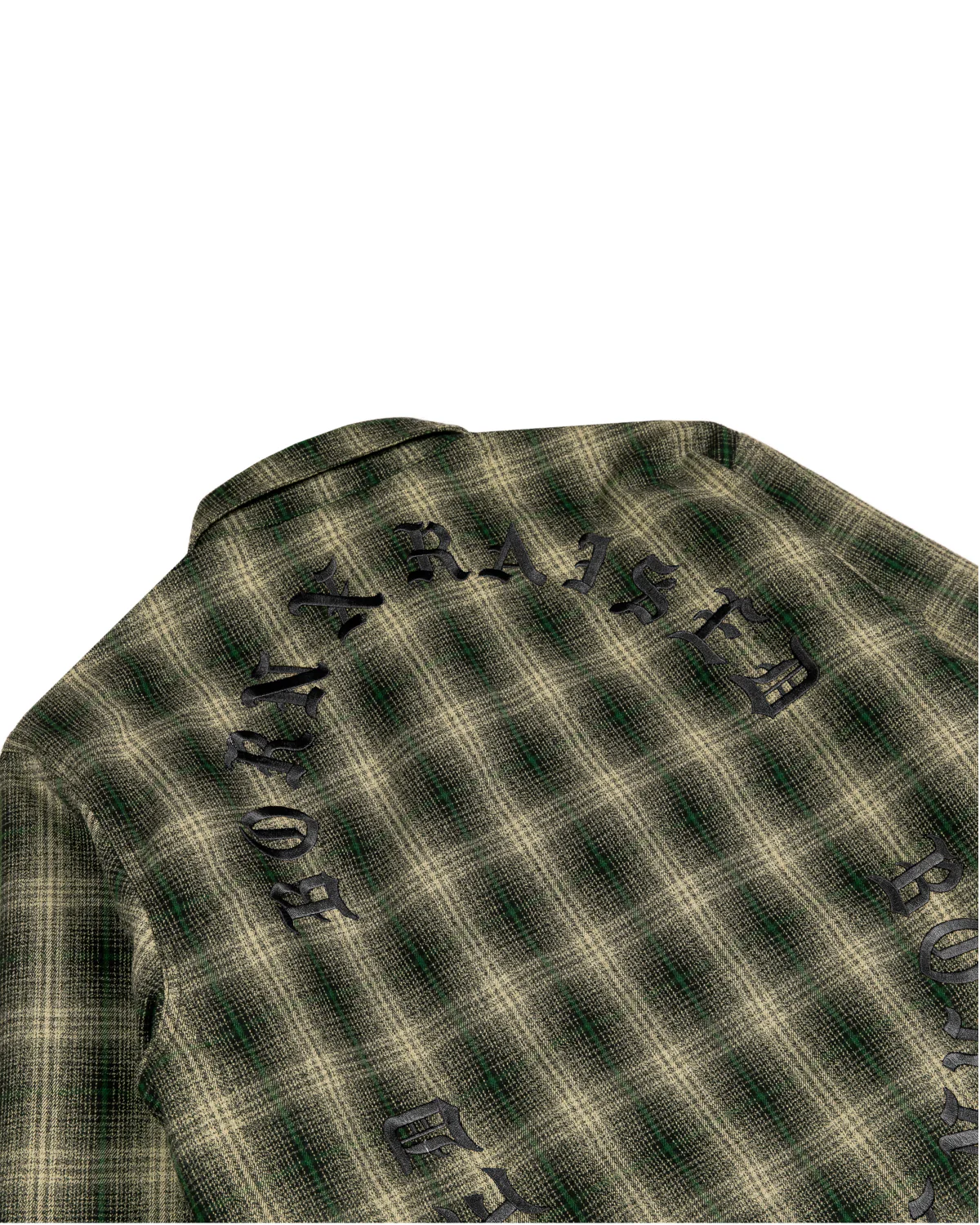 OVERSIZED FLANNEL SHIRT JACKET: GREEN / BLACK - Image 4